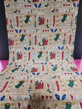 Vintage Fabric Traditions Country Stitches Christmas Theme Fabric (0793)